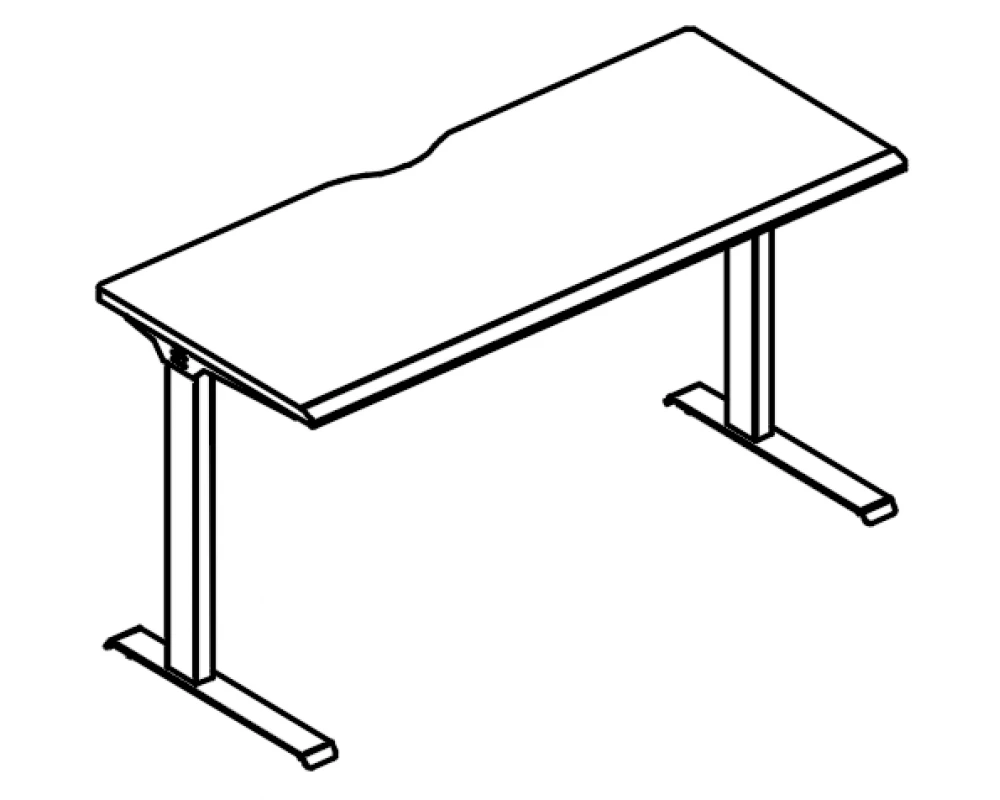 Стол письменный 160 на металлокаркасе МL (1 скос) Alta ML