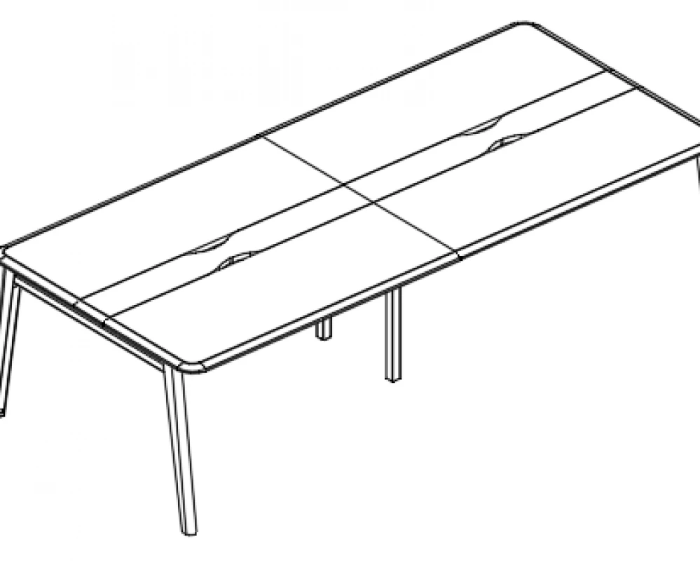 Стол для переговоров с кабель-каналом на опорах MT 320x124x75 Alta MT