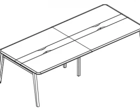 Стол для переговоров с кабель-каналом на опорах MT 320x124x75 Alta MT images