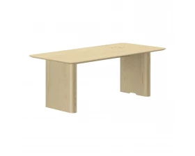 Стол руководителя лакированный с механизированным лючком слева 2050х950х720 Bosco images