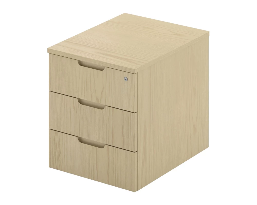 Тумба мобильная 3 ящика, с замком лакированная 450х565х510 Bosco