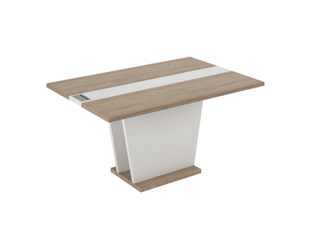 Брифинг-приставка/Элемент стола переговоров с кабель каналом Asti P Вяз/Белый