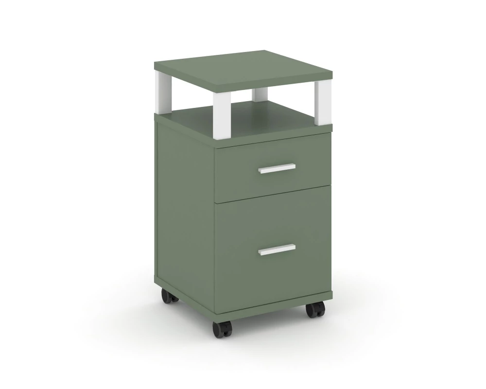 Тумба мобильная 1 ящ. 1 распаш. фасад с надставкой CN.TUM-010 W 420x420x782 Concept