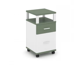 Тумба мобильная 1 ящ. 1 распаш. фасад с надставкой CN.TUM-010 W 420x420x782 Concept images