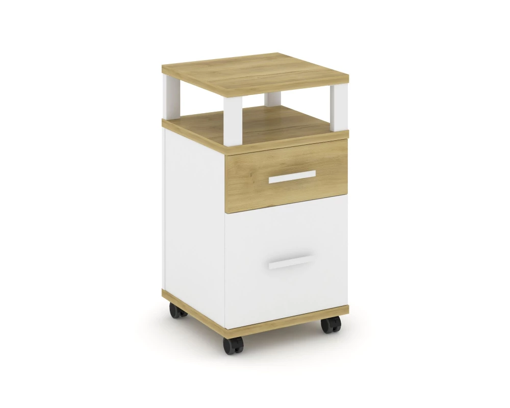 Тумба мобильная 1 ящ. 1 распаш. фасад с надставкой CN.TUM-010 W 420x420x782 Concept