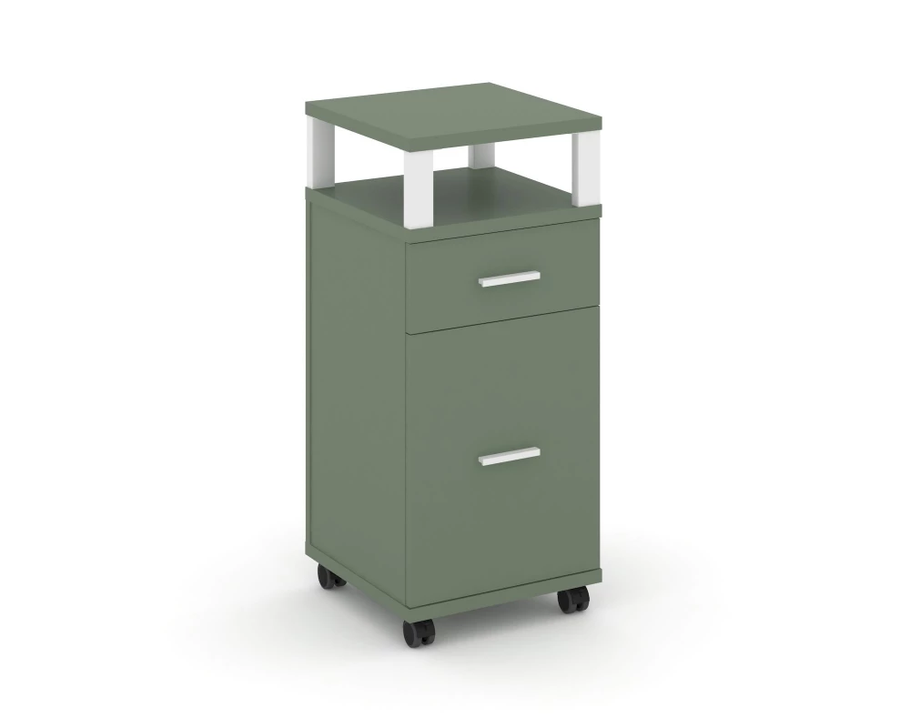 Тумба мобильная 1 ящ. 1 распаш. фасад с надставкой CN.TUM-012 W 420x420x949 Concept
