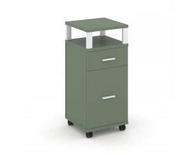 Тумба мобильная 1 ящ. 1 распаш. фасад с надставкой CN.TUM-012 W 420x420x949 Concept images