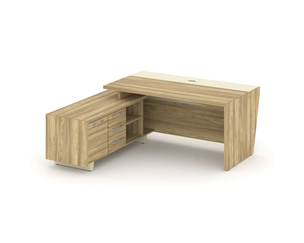 Стол для руководителя с опорной тумбой, левый 180 Corner