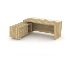 Стол для руководителя с опорной тумбой, левый 200 Corner images