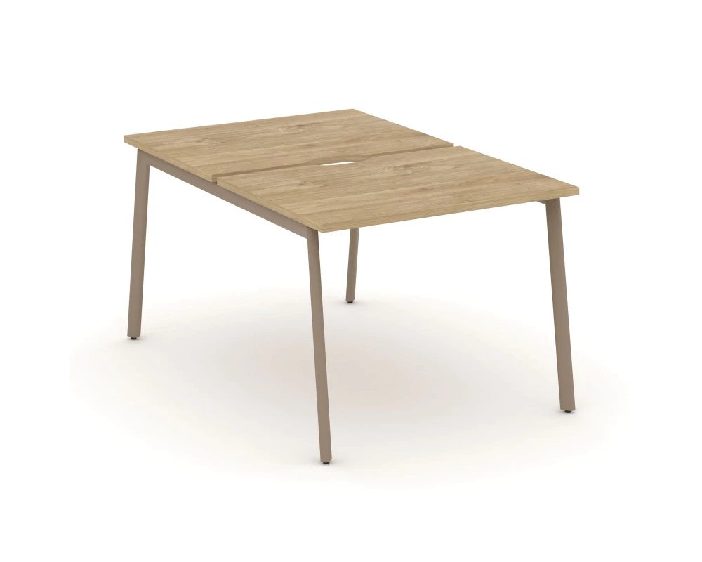 Рабочая станция на 2 места с вырезом на плоскоовальной трубе 98x150x75 Estetica