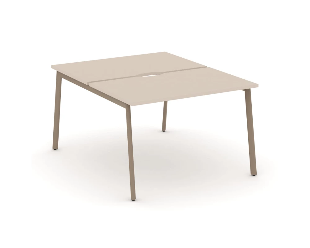 Рабочая станция на 2 места с вырезом на плоскоовальной трубе 118x150x75 Estetica