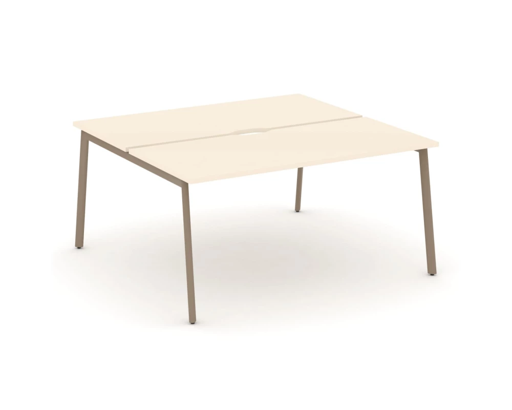 Рабочая станция на 2 места с вырезом на плоскоовальной трубе 158x150x75 Estetica