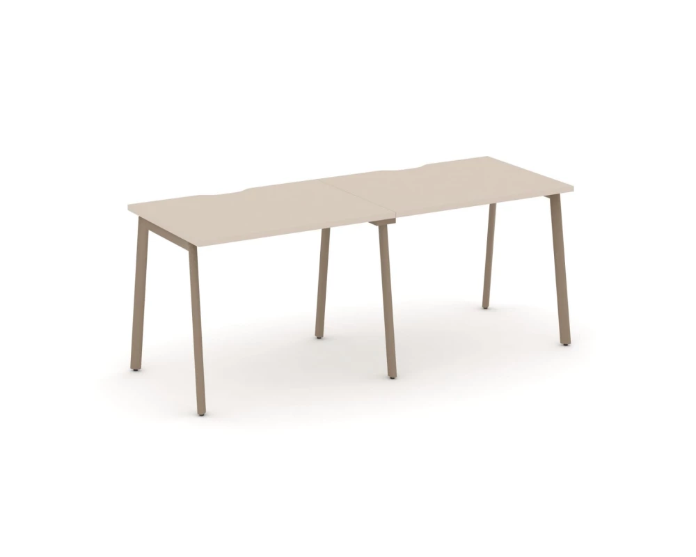 Рабочая станция на 2 места с вырезом на плоскоовальной трубе 196x73x75 Estetica