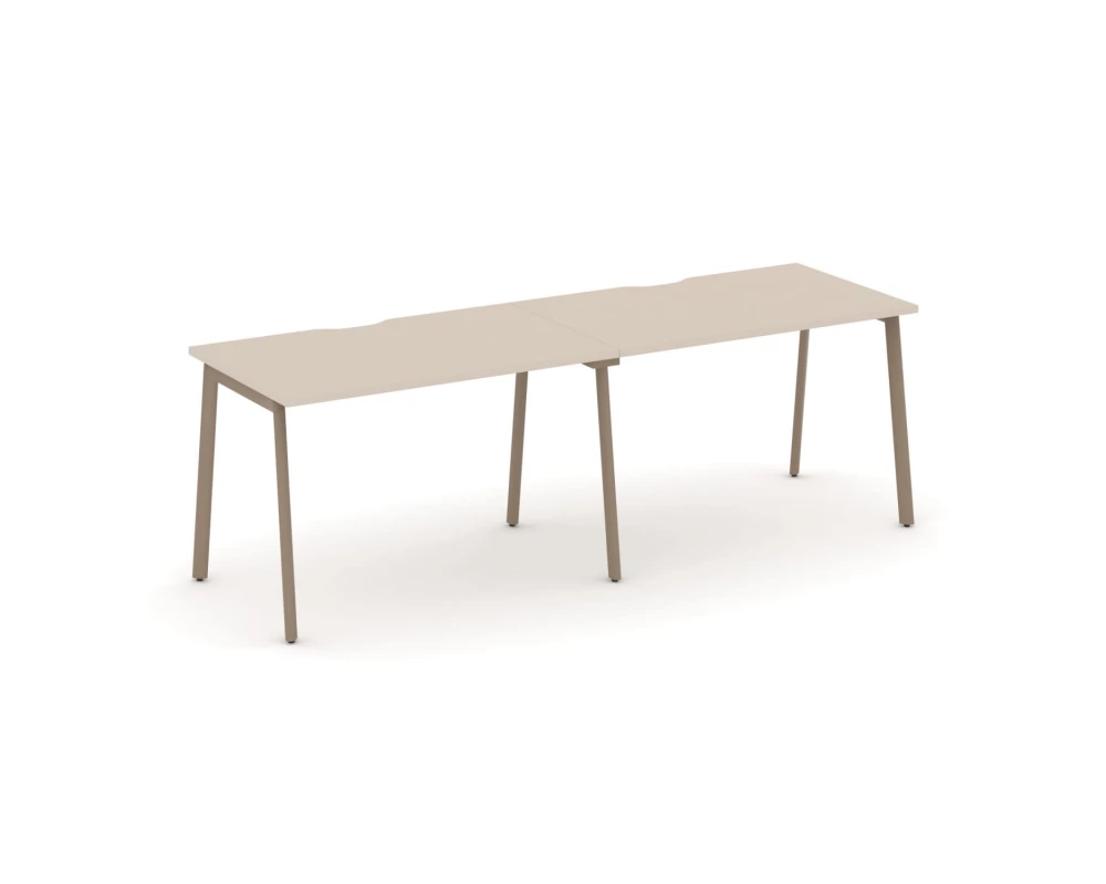 Рабочая станция на 2 места с вырезом на плоскоовальной трубе 236x73x75 Estetica