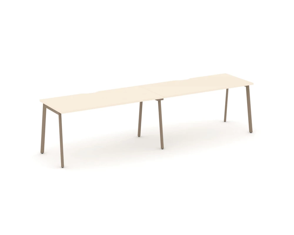 Рабочая станция на 2 места с вырезом на плоскоовальной трубе 316x73x75 Estetica