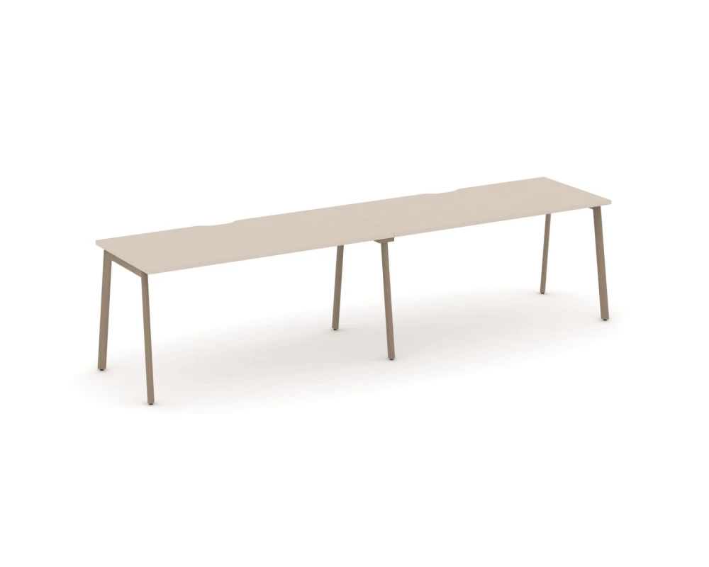 Рабочая станция на 2 места с вырезом на плоскоовальной трубе 316x73x75 Estetica