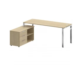 Стол рабочий руководителя с опорной тумбой левый 1900x1520x750 Metal System Direct images