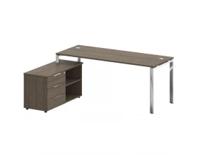 Стол рабочий руководителя с опорной тумбой левый 1900x1520x750 Metal System Direct images