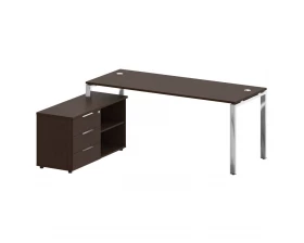 Стол рабочий руководителя с опорной тумбой левый 1900x1520x750 Metal System Direct images