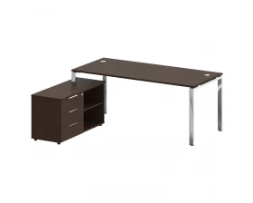 Стол рабочий руководителя с опорной тумбой левый 1900x1620x750 Metal System Direct images