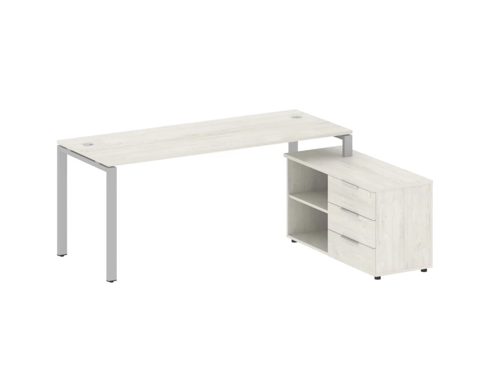 Рабочая станция на П-образном м/к с опорной тумбой правая 190x152x75 Metal System