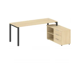 Рабочая станция на П-образном м/к с опорной тумбой правая 190x152x75 Metal System images