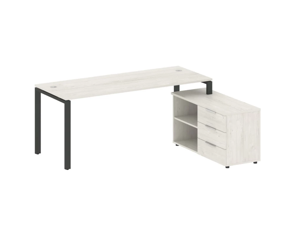 Рабочая станция на П-образном м/к с опорной тумбой правая 190x152x75 Metal System