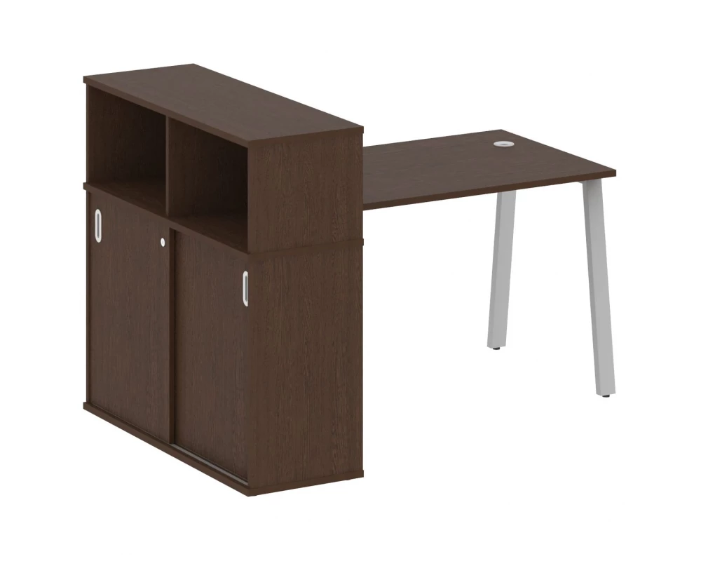 Стол письменный на А-образном м/к с опорным шкафом-купе 161x112x109,8 Metal System