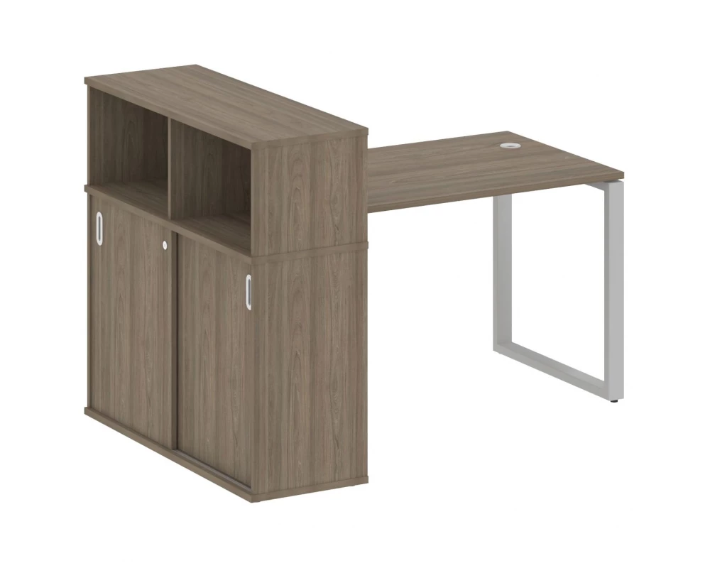 Стол письменный на О-образном м/к с опорным шкафом-купе 161x112x109,8 Metal System