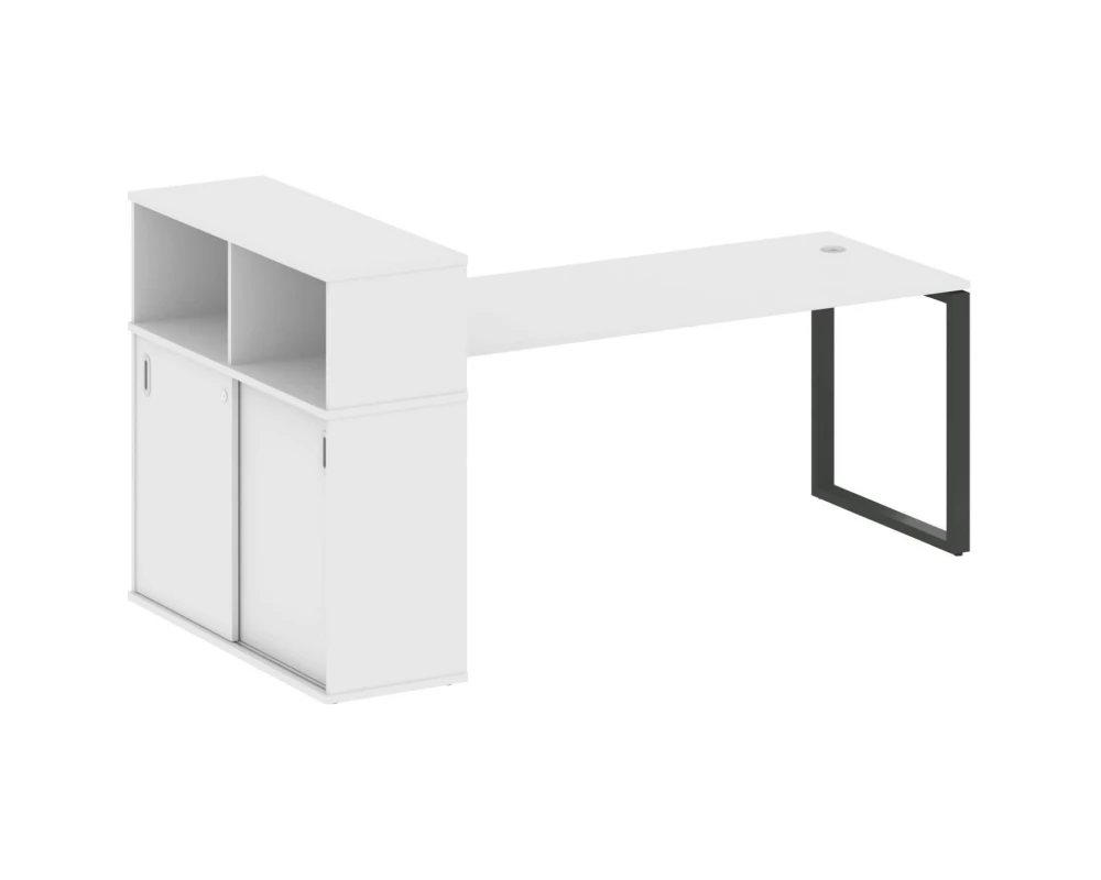Стол письменный на О-образном м/к с опорным шкафом-купе 221x112x109,8 Metal System