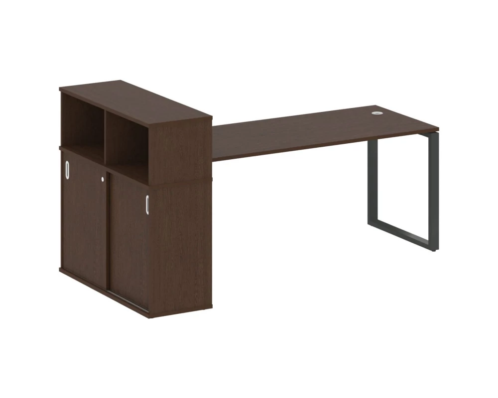 Стол письменный на О-образном м/к с опорным шкафом-купе 221x112x109,8 Metal System