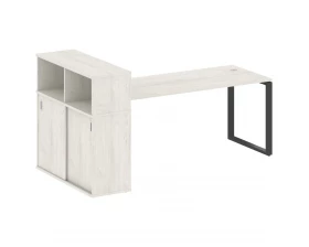 Стол письменный на О-образном м/к с опорным шкафом-купе 221x112x109,8 Metal System images