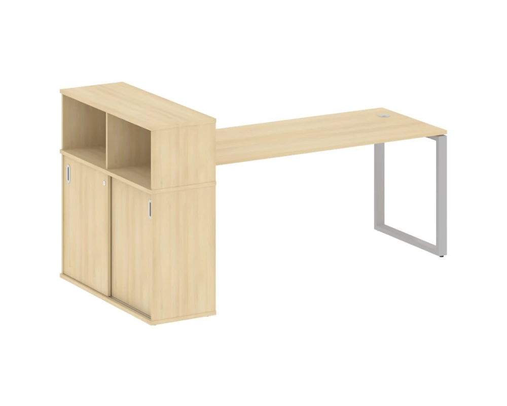 Стол письменный на О-образном м/к с опорным шкафом-купе 221x112x109,8 Metal System