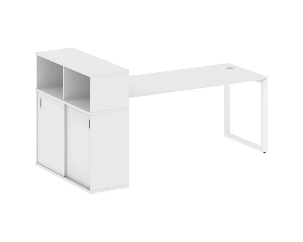 Стол письменный на О-образном м/к с опорным шкафом-купе 221x112x109,8 Metal System