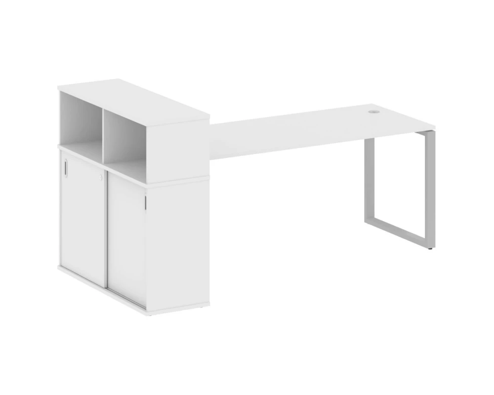 Стол письменный на О-образном м/к с опорным шкафом-купе 221x112x109,8 Metal System