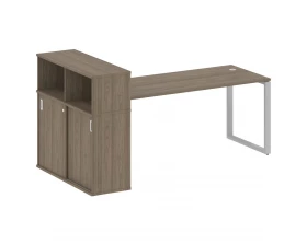 Стол письменный на О-образном м/к с опорным шкафом-купе 221x112x109,8 Metal System images