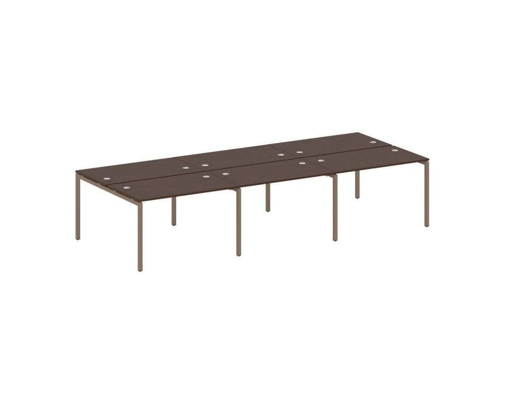 Рабочая станция на 6 раб. мест на П-образном м/к 3600x1475x750 Metal System Quattro 4x4