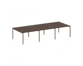 Рабочая станция на 6 раб. мест на П-образном м/к 3600x1475x750 Metal System Quattro 4x4 images