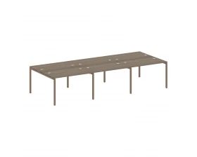 Рабочая станция на 6 раб. мест на П-образном м/к 3600x1475x750 Metal System Quattro 4x4 images