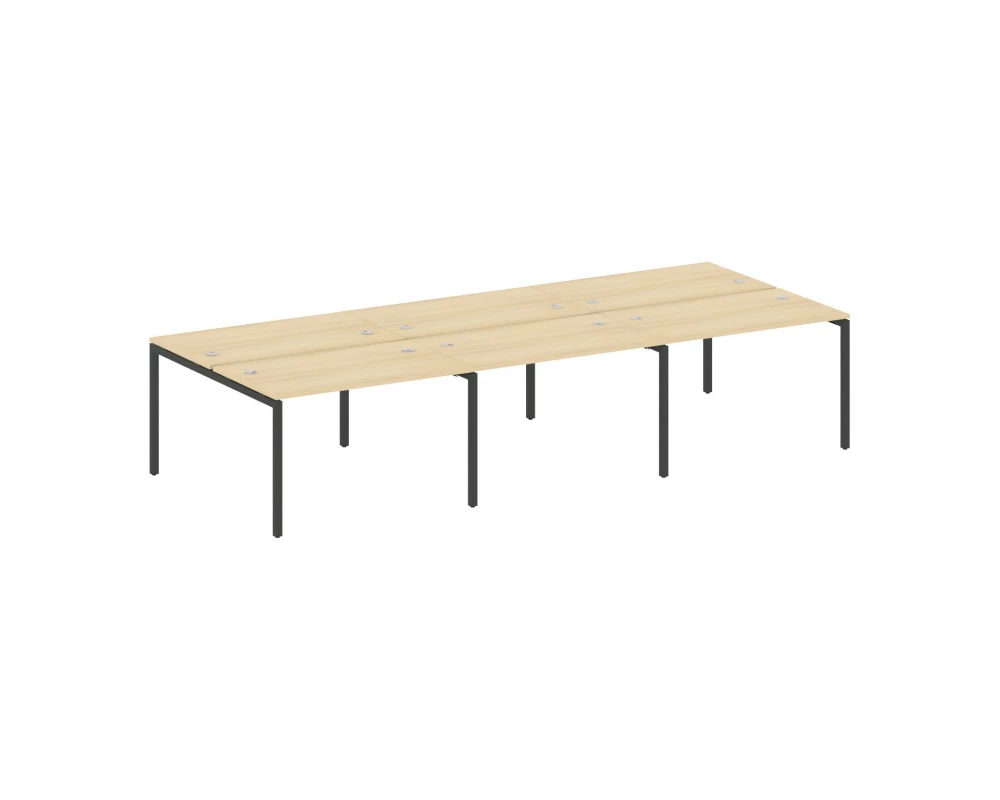 Рабочая станция на 6 раб. мест на П-образном м/к 3600x1475x750 Metal System Quattro 4x4