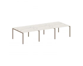 Рабочая станция на 6 раб. мест на П-образном м/к 3600x1475x750 Metal System Quattro 4x4 images