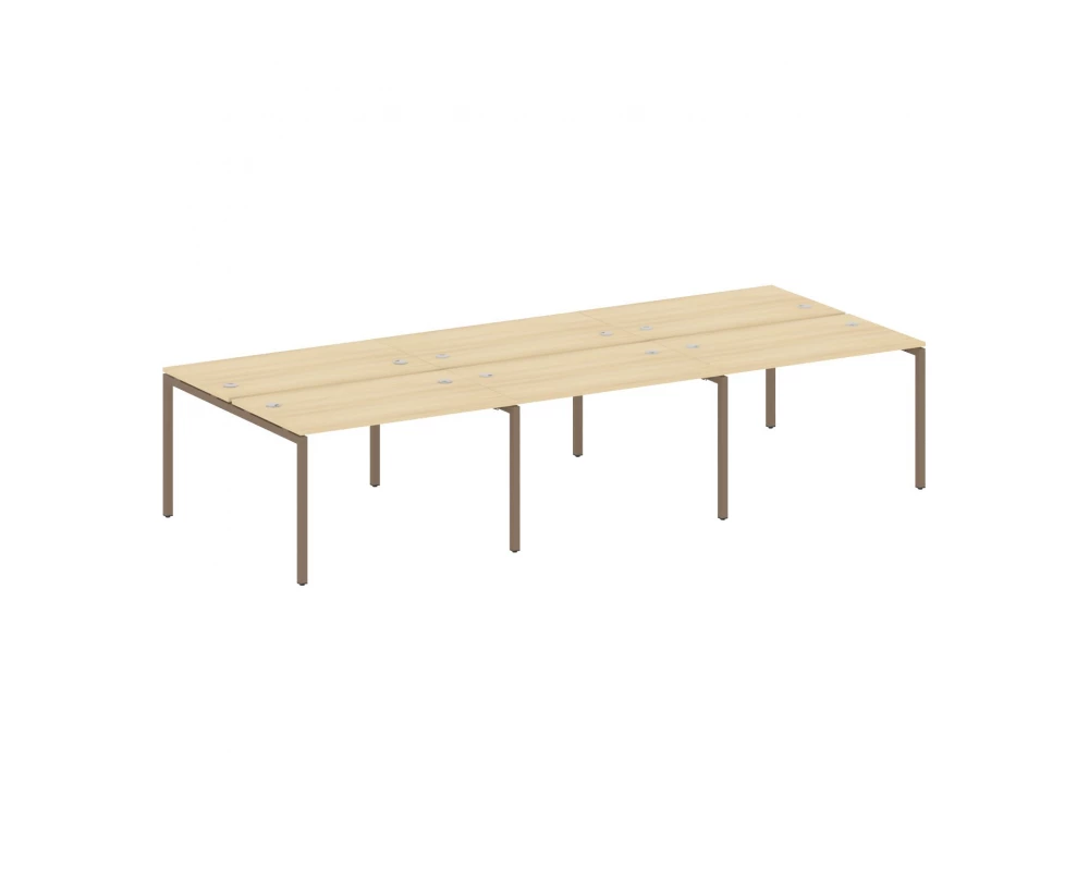 Рабочая станция на 6 раб. мест на П-образном м/к 3600x1475x750 Metal System Quattro 4x4