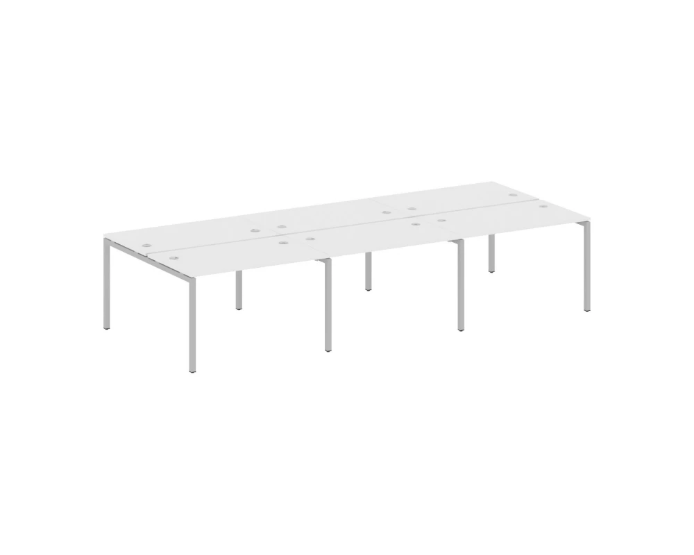 Рабочая станция на 6 раб. мест на П-образном м/к 3600x1475x750 Metal System Quattro 4x4