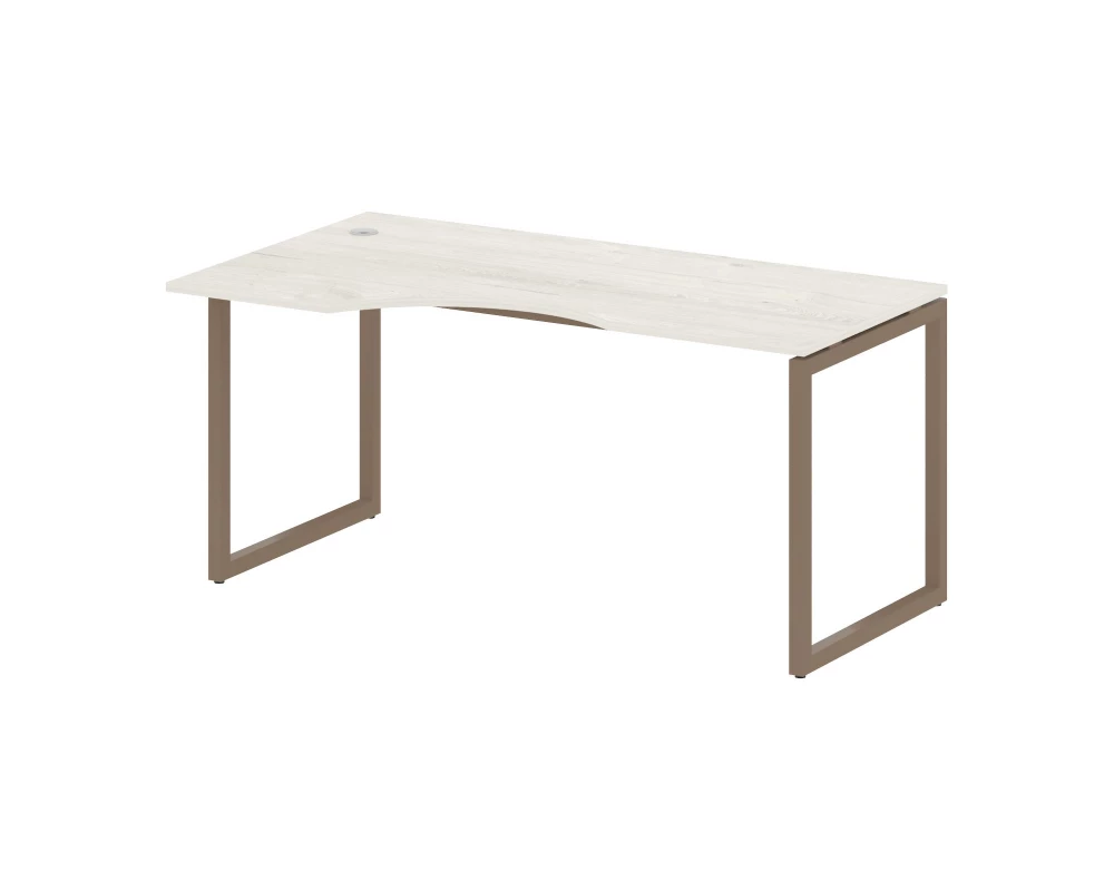 Стол криволинейный левый на О-образном м/к 1600x900x750 Metal System Quattro 4x4