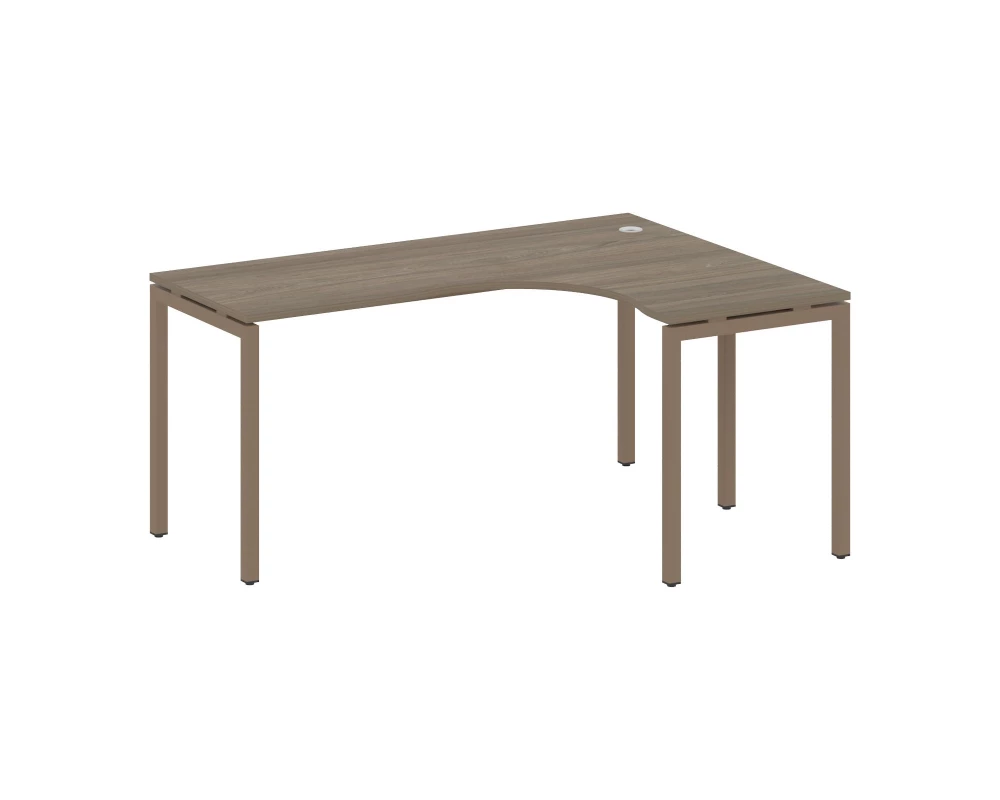 Стол криволинейный правый на П-образном м/к 1600x1200x750 Metal System Quattro 4x4