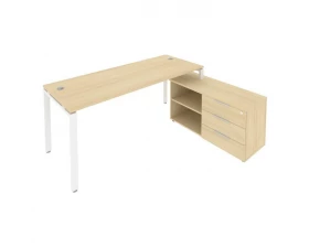 Рабочая станция на П-образном м/к с опорной тумбой правая 190x152x75 Metal System images