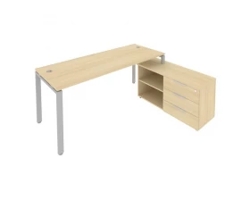 Рабочая станция на П-образном м/к с опорной тумбой правая 190x152x75 Metal System images