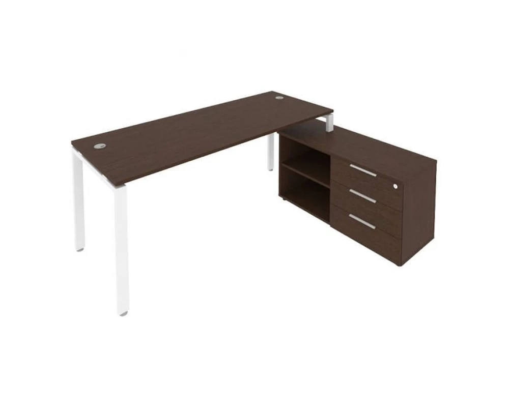 Рабочая станция на П-образном м/к с опорной тумбой правая 190x152x75 Metal System