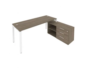 Рабочая станция на П-образном м/к с опорной тумбой правая 190x152x75 Metal System images