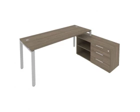Рабочая станция на П-образном м/к с опорной тумбой правая 190x152x75 Metal System images